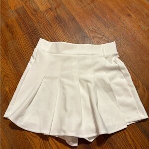 White Pleated Skort
